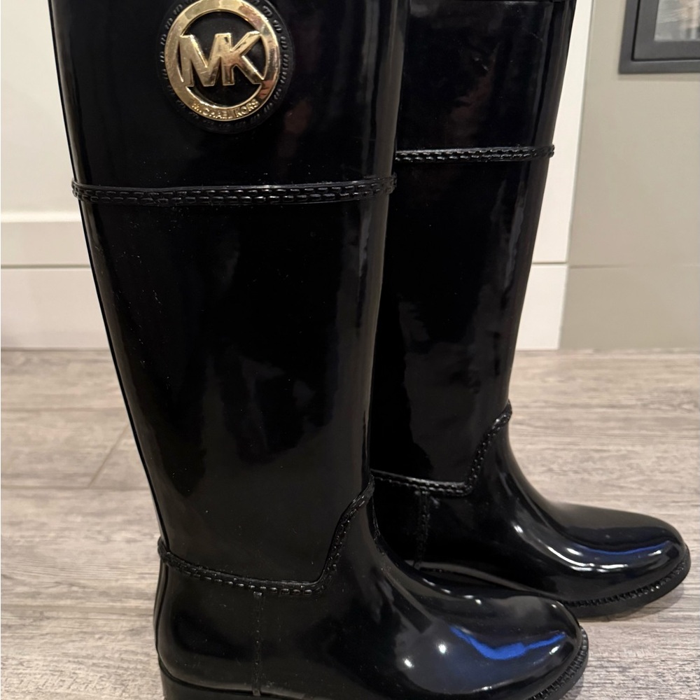 Michael Kors Glossy Black Rain Boots